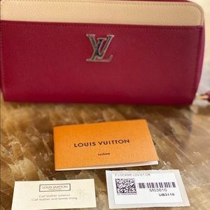 Louise Vuitton LV Purse wallet red beige tan maroon